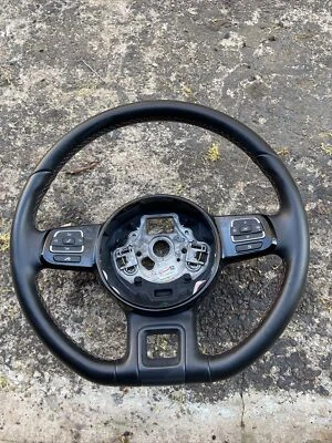 Volante Volkswagen Beetle 2012-2019 cuero negro puntada marrón OEM Foto 1 de 4