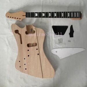 New DIY Unfinished 6 String Left-Handed Electric Guitar Kit Solid Mahogany Body