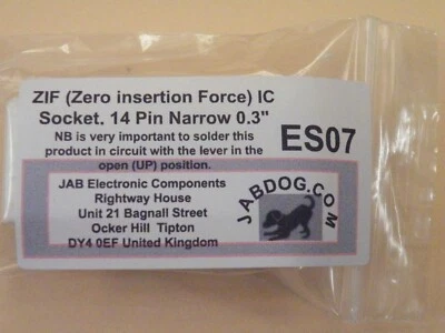 14 Pin Narrow 0,3" ZIF Zero Insertion Force Textool IC Socket 10g ES07 - Bild 1 von 4