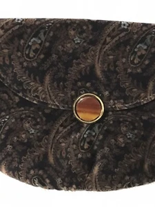 VINTAGE BLACK VELVET PAISLEY SHOULDER BAG - Picture 1 of 8