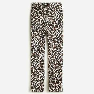 Pantalones J.CREW NUEVOS CON ETIQUETAS $98 Remi tiro alto estampado de leopardo mezcla de algodón talla 8T 8 alto Foto 1 de 4