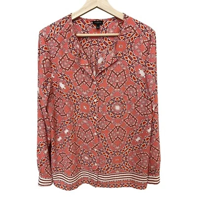 Talbots Women's Button Up Scarf Print Blouse Large Long Sleeves Dressy Work - Image 1 of 4
