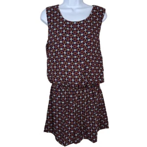 Three Eighty Two NEW Multicolor Geometric Romper Shorts Tank Sheer Lined Lrg - Picture 1 of 11