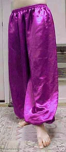 Harem Pants Belly Dance Satin Magenta - Picture 1 of 1