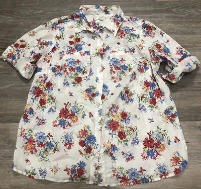 Studio Works Womens SZ 1X Top Floral Boho Shirt Blouse Artsy Peasant XL - Image 1 of 4