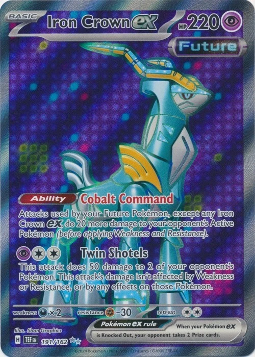 Iron Crown ex -  191/162  Ultra Rare SV05: Temporal Forces Pokemon TCG - Image 1 of 1