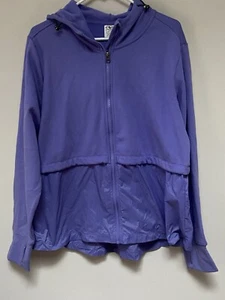 NWT Athletic Works Womens Lilac Zip Hoodie Fleece & Nylon Thumb Holes XL (16-18) - Picture 1 of 10