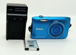 [EXC+++++] Cámara digital Nikon Coolpix S3600 azul 20,1 MP 8x zoom óptico Japón - Imagen 1 de 18