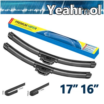 Yeahmol 17" 16" Fit For Hummer H3 2010-2006 Bracketless Wiper Blades (set of 2) Foto 1 de 4