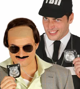 Kostüm Polizei Anhänger Halskette Abzeichen Polizist Warrant Karte Detektive Id - Bild 1 von 1