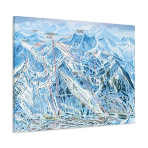 Snowbird UT Trail Map Canvas Poster Utah Ski Resort 40x30 - Picture 1 of 1