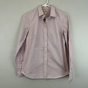  J. Camisa para mujer Crew Haberdashery manga larga con botones a rayas pequeña - Imagen 1 de 5