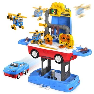 Kids Tool Set Work Tool Bench with 69 Realistic Toy Tools and Accessories Tran - Picture 1 of 7