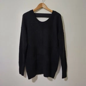 Hinge Women's Size Medium Black Pullover Sweater Low Back Long Sleeve NWOT - Picture 1 of 12