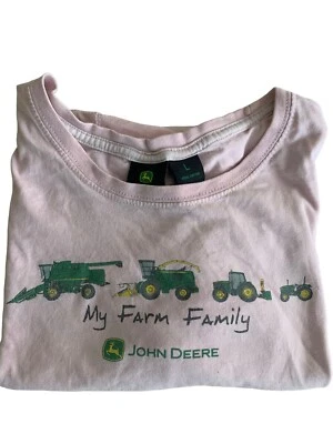 Camiseta De Colección Y2K John Deere Damas Grande ROSA Manga Corta 'My Farm Family' Foto 1 de 4