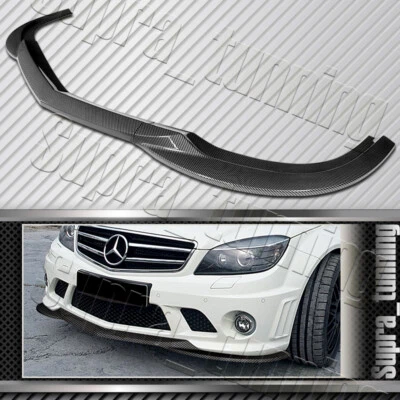Labio del alerón del parachoques delantero para Mercedes-Benz W204 C63 AMG 2008-2011 (estilo carbono) Foto 1 de 4