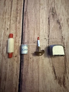 Vintage Miniatur Puppenhaus Möbel Lot Kerzenständer Nudelholz Toaster Crisco Dose - Bild 1 von 8