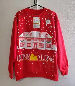 Home Alone House Iluminado Cuello Redondo Pullover Hombres Sudadera XL Rojo Nuevo - Imagen 1 de 8
