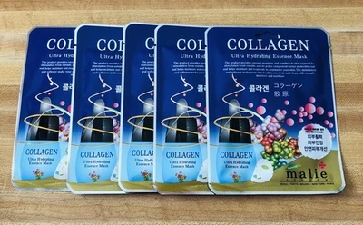 Malie Collagen Natural Ultra Hydrating Essence Mask 20mL x 5 Set - Image 1 of 4