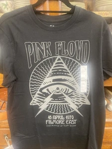 T-shirt Pink Floyd 1970 Fillmore East Concert uomo grafica Med piramide occhi nera - Foto 1 di 4