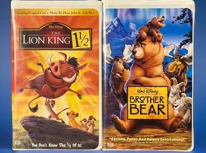 Late Era Disney Clamshell VHS Movie Bundle - Lion King 1 1/2 & Brother Bear 2004 - Picture 1 of 5