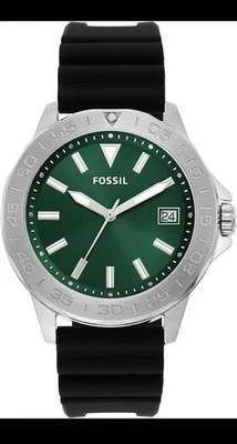 Reloj para hombre Fossil BQ2783 Bannon correa de silicona negra 45 mm esfera verde cuarzo🔥 Foto 1 de 4