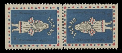 CINDERELLA - ICELAND - 1916 CHRISTMS SEAL, SCARCE TETE-BECHE PAIR - Image 1 of 2