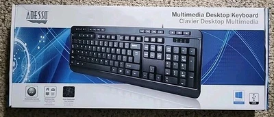 Adesso AKB-132UB Multimedia Desktop Keyboard Black - Image 1 of 4