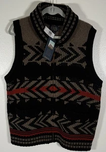 Pendleton Sweater Vest Mens M Lambswool NWT Zipped Knitted Aztec Southwestern - Picture 1 of 6