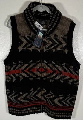 Pendleton Sweater Vest Mens M Lambswool NWT Zipped Knitted Aztec Southwestern - Image 1 of 4