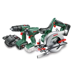 Bosch 18V 3Pc Kit: Hammer Drill, Impact Driver, Circ Saw, 2 x Batteries - Picture 1 of 8