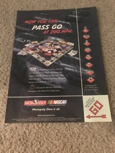 Vintage 1998 NASCAR MONOPOLY Game Print Ad "PASS GO AT 200 MPH"