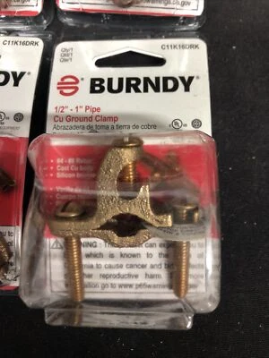 2-Brand New Burndy 1/2"-1" Pipe Cu Ground Clamp p/n C11K16DRK - Image 1 of 4