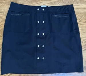 EP Pro schwarzer Golfskort, dekorative silberne Ösen, 3 Taschen, seitlicher Reißverschluss Gr. 14 - Bild 1 von 15