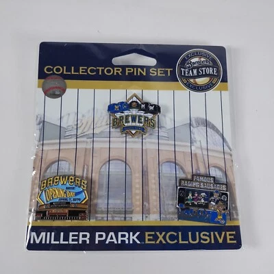 Racing Sausages Milwaukee Brewers Pin Hat Lapel Pin MLB Baseball Set of 3 - Image 1 of 4