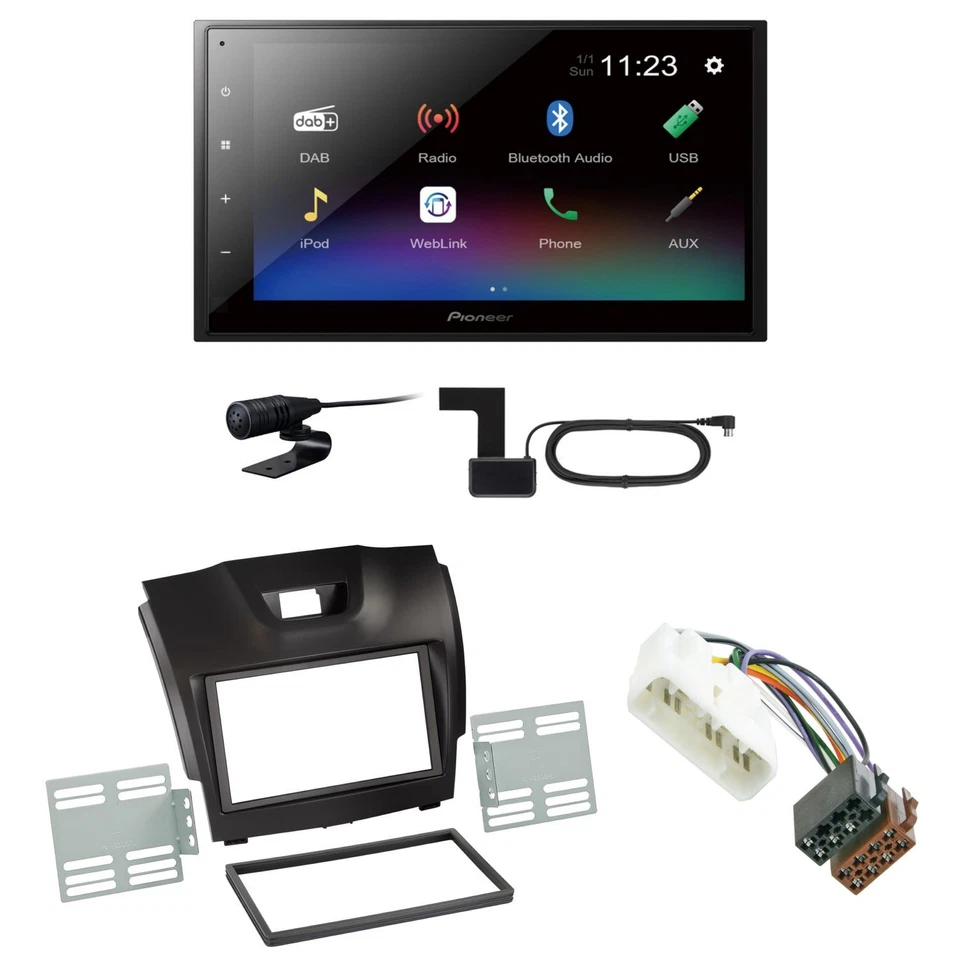 Pioneer DMH-A340DAB USB Bluetooth MP3 USB Bluetooth Einbauset für Isuzu D-Max 2 - Bild 1 von 1