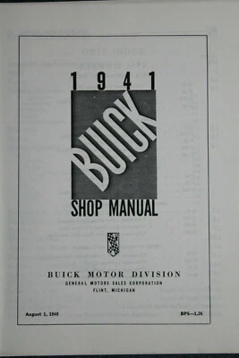 Manual Buick Shop 1941, reimpresión del 1 de agosto de 1940. Series 40, 50, 60, 70, 90 Foto 1 de 4