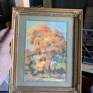 Autumn Tree,9.25x11.25 Watercolor/Pastel by. L. Forbeas/Forbess TX Artist - Bild 1 von 3