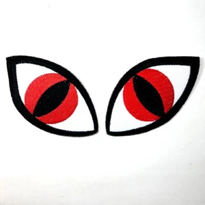 Pair Red Eyes Patch Devil Evil Zombie Emblem for DIY Iron on Clothes Jacket Bag - Picture 1 of 12