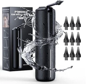 Electric Ear Wax Removal Kit – USB Rechargeable Water-Powered Cleaner w/ 10 Tips - Picture 1 of 6