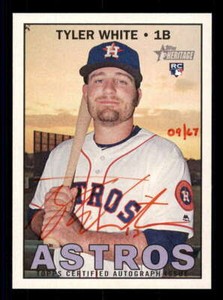 2016 Topps Heritage High Real One Autograph/Auto Red Ink TW Tyler White 09/67