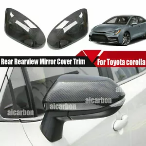 For Toyota Corolla 2019-2022 Carbon Fiber Style Side Rearview Mirror Cover Trim - Picture 1 of 6