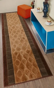 Custom Size Chain Brown Design Washable Non Slip Runner Rug - Picture 1 of 3