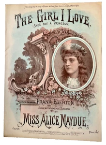 Victorian Music Hall song c1895 - The Girl I Love. Kent Interest. Litho: Banks - Picture 1 of 5