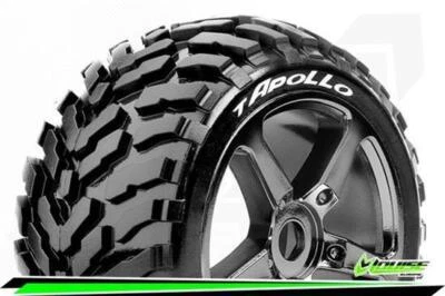 Louise T-APOLLO 1-8 Truggy Reifen Fertig Verklebt Soft Speichen Felgen Schwarz C - Bild 1 von 2