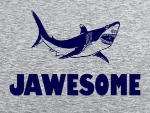 Brand New JAWSOME TSHIRT Shark Week Mens Womens Kids JAWS MOVIE SM-3XL - Picture 1 of 2