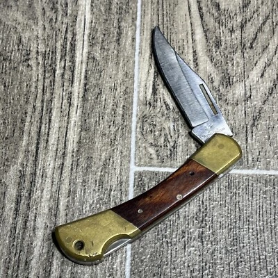 Flying Falcon Frost Cutlery 折叠刀 木制手柄 Rostfrei 钢制 — 第 1/4 张图片