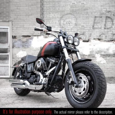 Espejos retrovisores Redline negros con rayas rojas para Harley Dyna Super Glide FXD Foto 1 de 4