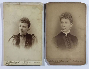Cabinet Card Photographs Portrait Of A Woman Victorian Fashion NY And Germany - Picture 1 of 5