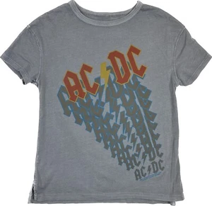 Junk Food Kids Grey Short Sleeve Cotton AC/DC Graphic Logo Casual T Shirt Sz M - Picture 1 of 2